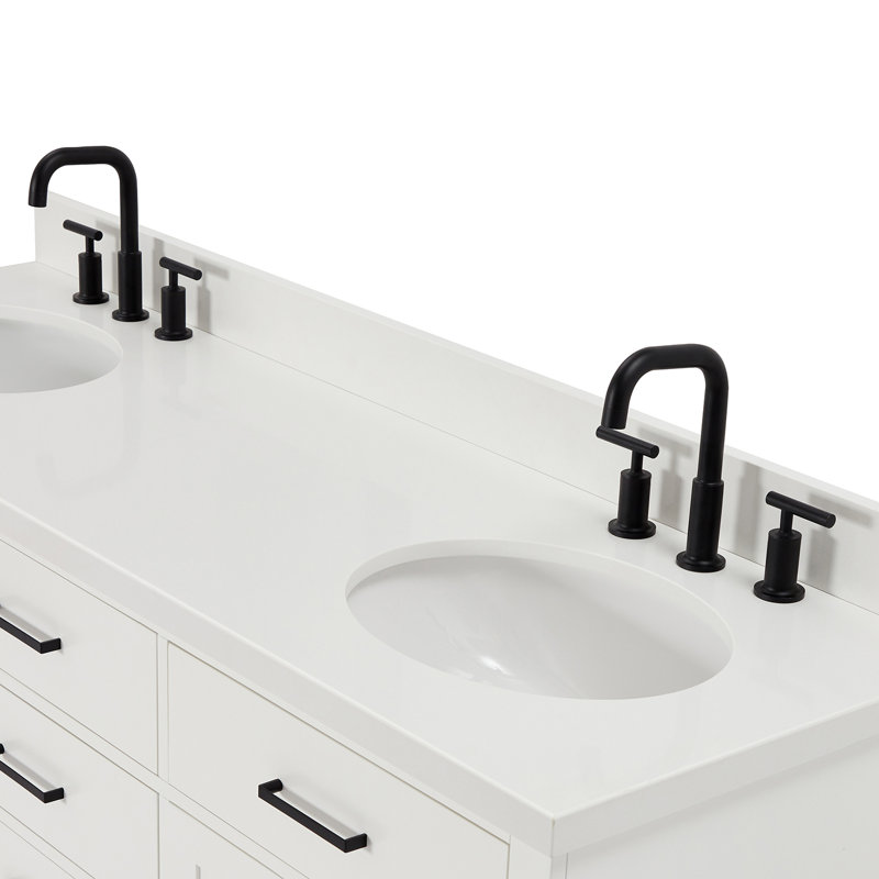 Hokku Designs Kaydra 67'' Double Bathroom Vanity with White Quartz Top Wayfair